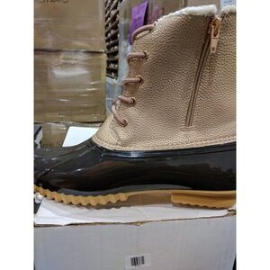 Sporto Women's Duck Shoes High Top Leather,Rose Gold 12M US